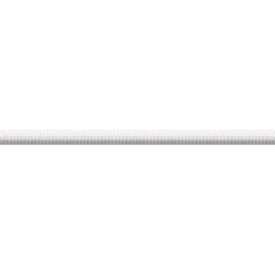 Das Bild zeigt eine weisse Beal 5mm pure Dyneema Reepschnur. Sie liegt horizontal in Bildmitte.