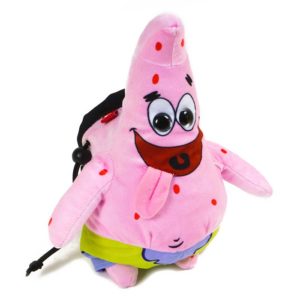Das Bild zeigt das Chalkbag Patrick. Die Comic Figur aus Spongebob steht in Bildmitte. Man erkennt alle Details des Magnesiumbeutels für Kinder.