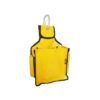 Das Bild zeigt den Tool Bag Singing Rock. Der gelbe Bag aus dickem Polymar Kunststoff steht aufrecht in Bildmitte. In der Anhängelasche ist ein silberner Karabiner eingehängt.