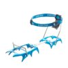 Blauer Rahmen eines Steigeisen für die Montage von Edelrid Anti Shark Lite Antistollplatte.