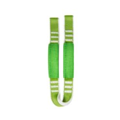 Das Bild zeigt die grüne Ocun Tie-In Sling nach oben hin als U ausgelegt.
