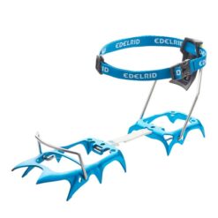 Blaues Edelrid Shark Lite Steigeisen von der Seite.