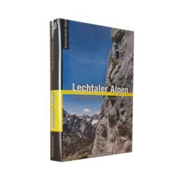 Cover des Kletterführers der Lechtaler Alpen mit Kletterer in Felswand und blauem Himmel.