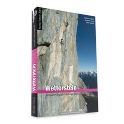 Cover des Panico Kletterführers Wetterstein Süd mit Kletterer in grauer Felswand und Bergen.